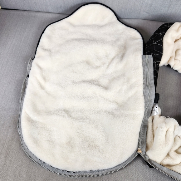 Yoofoos Baby Car Seat Cover Winter Black Canopy Protects Infant from Cold Wind - Picture 3 of 9